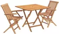 vidaXL 3-teiliges klappbares Garten Bistro Set 3 stk. Natur