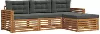 vidaXL Outdoor-Sofagarnitur 4 stk. Natur und Anthrazit