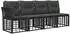 vidaXL Outdoor-Sofagarnitur 6-tlg. Polyester schwarz/dunkelgrau (3437453)