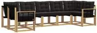 vidaXL Outdoor-Sofagarnitur 7 stk. Wei&szlig; und Schwarz