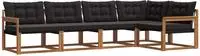 vidaXL Outdoor-Sofagarnitur 5 stk. Natur und Schwarz