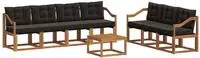 vidaXL Outdoor-Sofagarnitur 8 stk. Natur und Schwarz