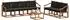 vidaXL Outdoor-Sofagarnitur 8-tlg. mit Kissen, natur/schwarz (3368483)