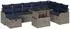 vidaXL Gartenlounge-Set 9-tlg. grau Poly-Rattan (3359742)