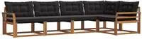 vidaXL Outdoor-Sofagarnitur 5 stk. Natur und Schwarz