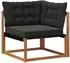 vidaXL Outdoor-Sofagarnitur mit Kissen 5-tlg., natur/schwarz (3369459)