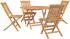 vidaXL Garten-Set 5-tlg. braun Teak Massivholz (3437368)
