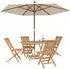vidaXL Garten-Set 5-tlg. braun Teak Massivholz (3437368)