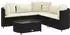 vidaXL Garten-Sofagarnitur 6-tlg. mit Kissen, Poly Rattan, schwarz (3308392)