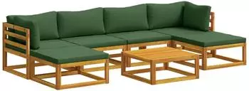 vidaXL Garten-Loungeset 7-tlg. Akazienholz massiv, natur