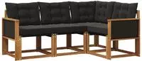 vidaXL Outdoor-Sofagarnitur 4 stk. Natur und Schwarz
