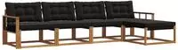 vidaXL Outdoor-Sofagarnitur 5 stk. Natur und Schwarz
