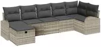 vidaXL Gartensofa-set 7 stk. Hellgrau Poly-Rattan