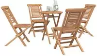 vidaXL Gartenset 5 stk. Braun Massivholz Teak