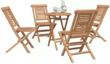 vidaXL Garten-Set 5-tlg. Braun Massivholz Teak (3437377)