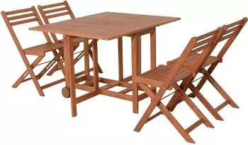 Garden Pleasure Anaheim Gartenm&ouml;bel-Set, Eukalyptus, braun, 5-teilig