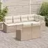 vidaXL Lounge-Set 7-tlg. Poly Rattan, beige