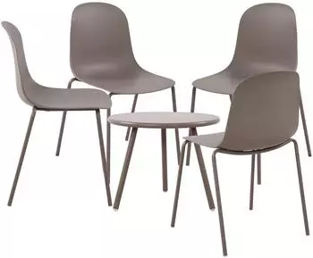 CLP Mindin 4er Sitzgruppe Kunststoff, taupe (326178)