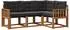 vidaXL Outdoor-Sofagarnitur 4-tlg. mit Kissen, natur/schwarz (3368615)