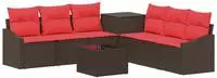 vidaXL Sofa Set 8 stk. Braun und Rot 55 x 55 x 37 cm