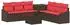 vidaXL Garten-Sofa-Set 8-tlg. Polyrattan und Stahl, braun und rot (3448219)