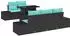 vidaXL Garten-Sofa-Set 6-teilig, 5-Sitzer, schwarz/türkis (3357839)