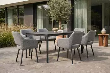 Kawola AMUR Garten-Essgruppe 7-tlg., Aluminium/Keramik, grau (KAB74654672)