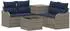 vidaXL Sofa-Set 6-tlg. Polyrattan und Stahl, grau und marineblau (3447135)