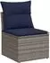 vidaXL Sofa-Set 6-tlg. Polyrattan und Stahl, grau und marineblau (3447135)
