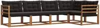 vidaXL Outdoor-Sofagarnitur 5 stk. Natur und Schwarz