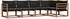 vidaXL Outdoor-Sofagarnitur 5-tlg. natur und schwarz (3369447)