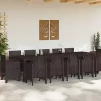 vidaXL Garten Essgruppe 13 stk. Braun und Anthrazit
