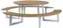 AXI Taco runder Picknicktisch mit 2 Bänken, Aluminium/Polywood, weiß/Teak-Look (A090.087.01)