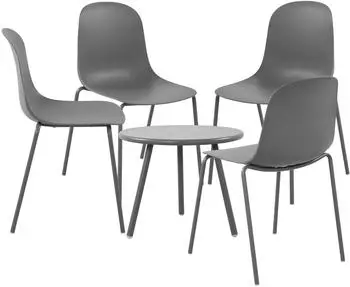 CLP Mindin Gartensitzgruppe Kunststoff dunkelgrau, 5-teilig (326174)