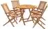 vidaXL Klappbares Garten-Bistro-Set 5-teilig, Teak natur