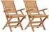 vidaXL Klappbares Garten-Bistro-Set 5-teilig, Teak natur