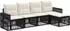 vidaXL Gartenlounge-Set 5-tlg. Poly-Rattan, schwarz/cremeweiß (3435109)