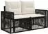 vidaXL Gartenlounge-Set 5-tlg. Poly-Rattan, schwarz/cremeweiß (3435109)