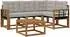 vidaXL Outdoor-Sofagarnitur mit Kissen, 5-tlg., natur und hellgrau (3368646)