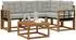 vidaXL Outdoor-Sofagarnitur mit Kissen, 5-tlg., natur und hellgrau (3368646)