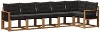 vidaXL Outdoor-Sofagarnitur 6 stk. Natur und Schwarz
