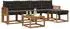 vidaXL Outdoor-Sofagarnitur mit Kissen 6-tlg., natur und schwarz (3368591)