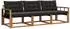 vidaXL Outdoor-Sofagarnitur mit Kissen 3-tlg., natur und schwarz (3369151)