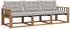 vidaXL Outdoor-Sofagarnitur 3-tlg. mit Kissen, natur/hellgrau (3369142)