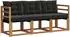 vidaXL Outdoor-Sofagarnitur mit Kissen 3-tlg., natur und schwarz (3368343)