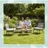 Relaxdays Gartenlounge-Set Polyrattan 4-teilig, grau-creme