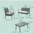 Relaxdays Gartenlounge-Set Polyrattan 4-teilig, grau-creme