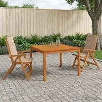 vidaXL Garten Essgruppe Natur Massivholz Akazie
