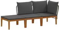 vidaXL 3 stk. Massives Akazienholz & Seil Natur