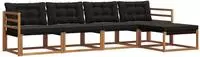 vidaXL Outdoor-Sofagarnitur 5 stk. Natur und Schwarz